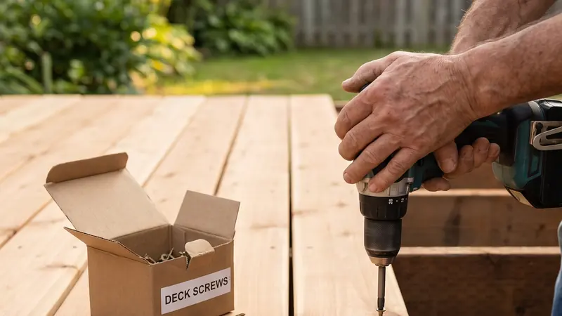 Deck board calculator: deck boards screwed down over joists