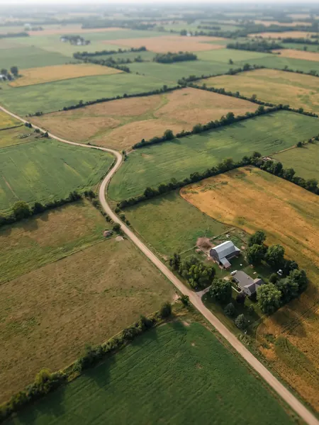Hectares and acres Hectares to acres: aerial view of farm fields