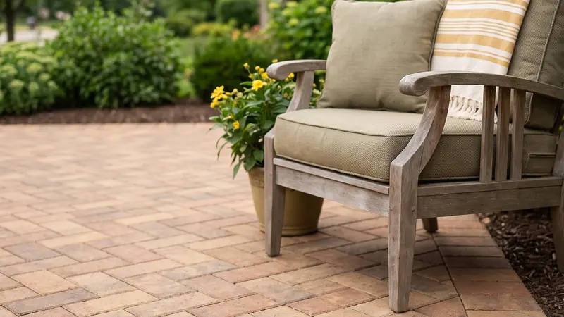 Paver calculator: herringbone paver patio with a border