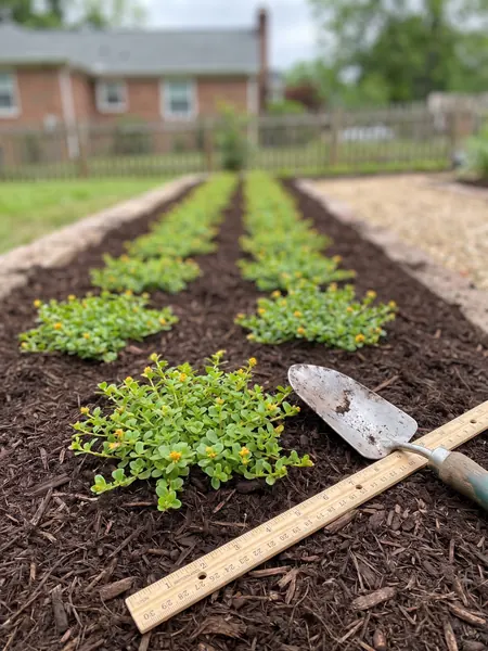 Plant spacing Plant spacing calculator: ground cover plants set in offset rows