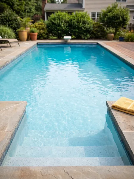 Backyard swimming pool Pool volume calculator: rectangular swimming pool with shallow and deep end