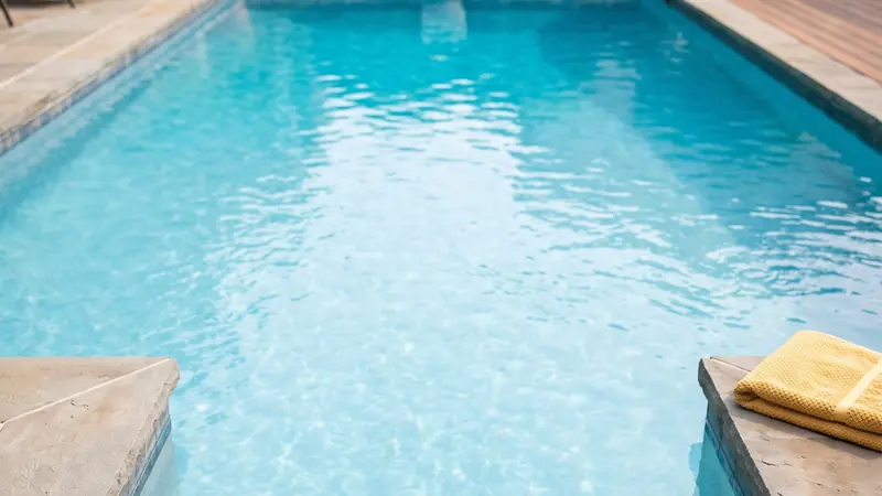 Pool volume calculator: rectangular swimming pool with shallow and deep end