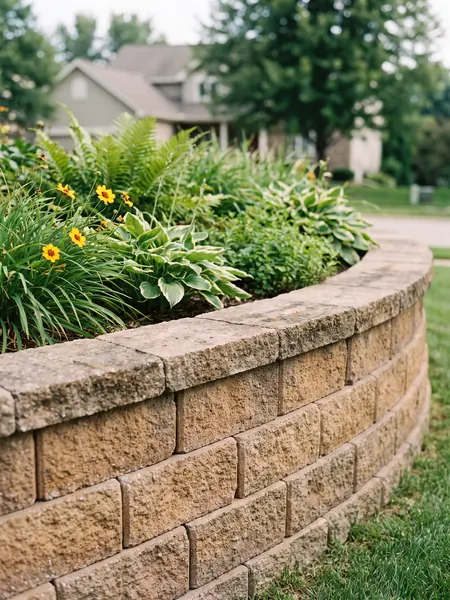 Block retaining wall Retaining wall calculator: block retaining wall with cap stones