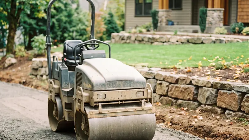 Road base calculator: compacted road base under a roller