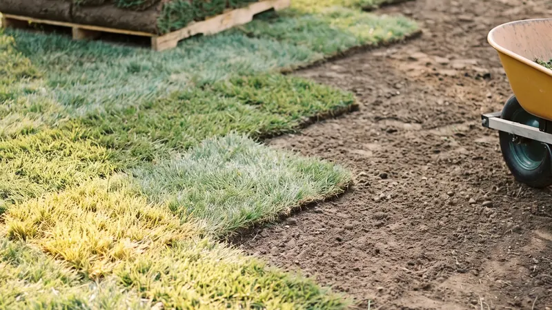 Sod calculator: rolls of sod laid in staggered rows